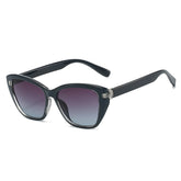 (6 PACK) Wholesale Sunglasses New Arrival Cat Eye Fashion 2025 - BulkSunglassesWholesale.com - Grey Frame Grey Blue Lens